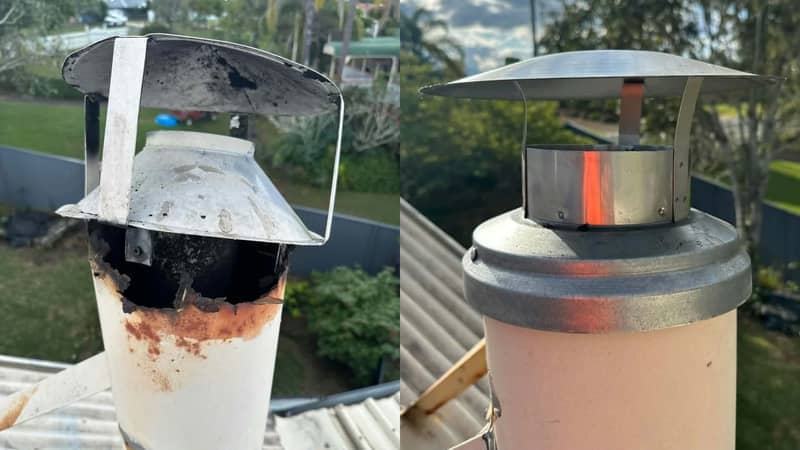 Before & after: new chimney cap