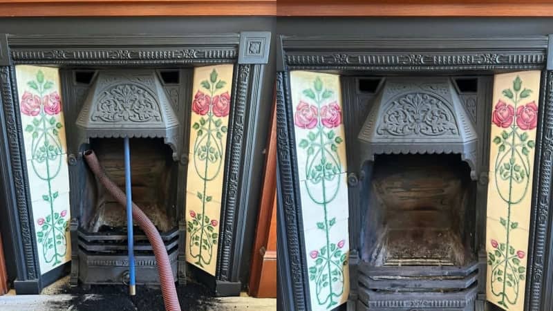 Heritage fireplace, cleaned